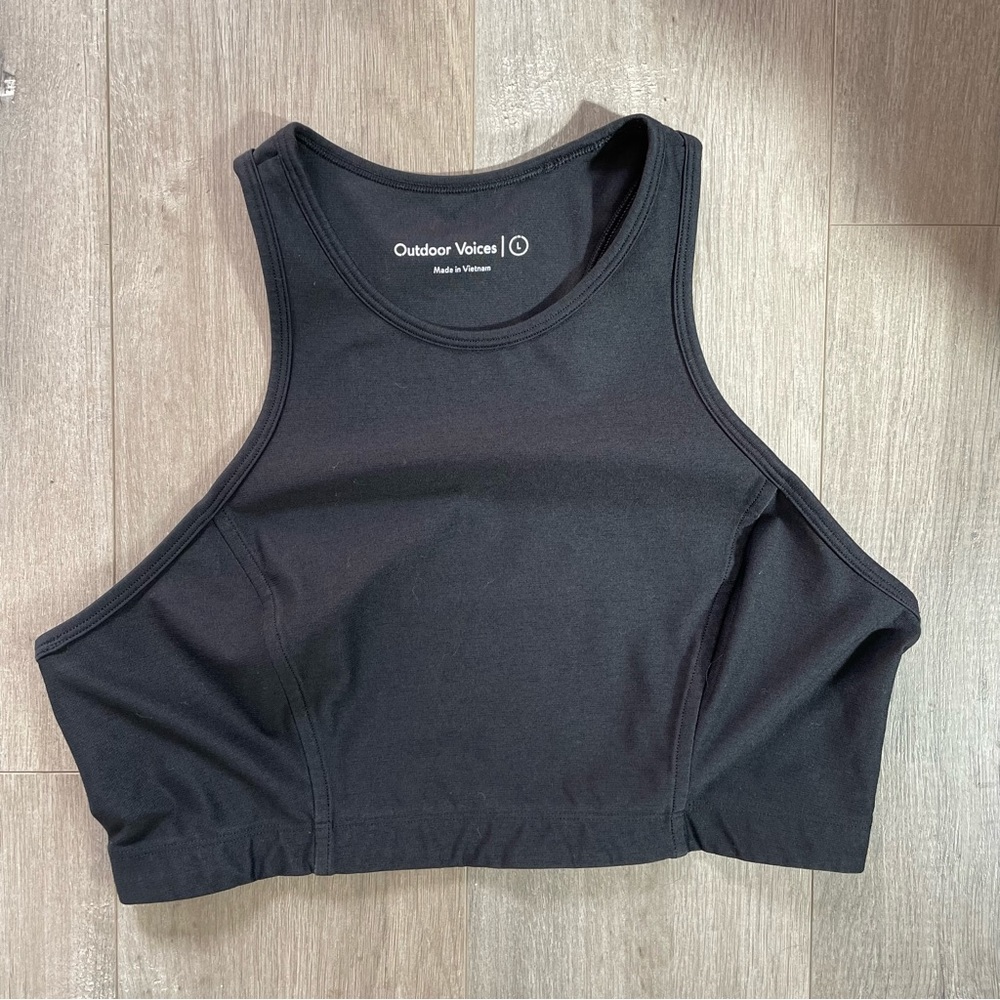 OUTDOOR VOICES Large Athena Crop Top/Bra Racerback
